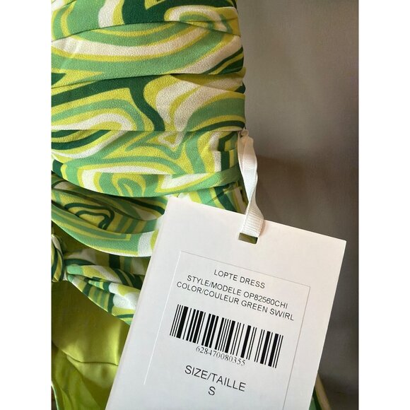 Ronny Kobo Lopte Cut Out Maxi Dress Green Swirl Womens Size Small - Picture 7 of 8